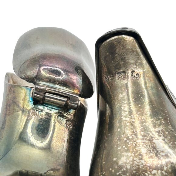 Set of 2 Silver Wine Aerator Stopper Cork Ewer & Pig/Hog Head Design Vintage - Picture 4 of 5